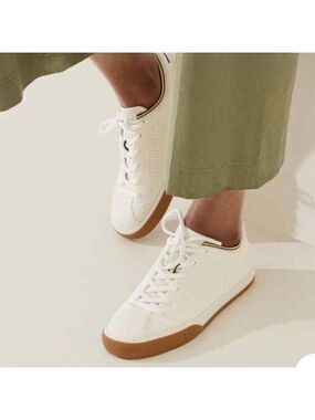 Rothy's Lace Up Sneaker Vanilla White Size 8